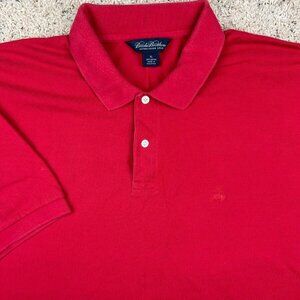 Brooks Brothers Polo Shirt Mens XL Red Solid Golf Cotton Casual w Fleece Logo